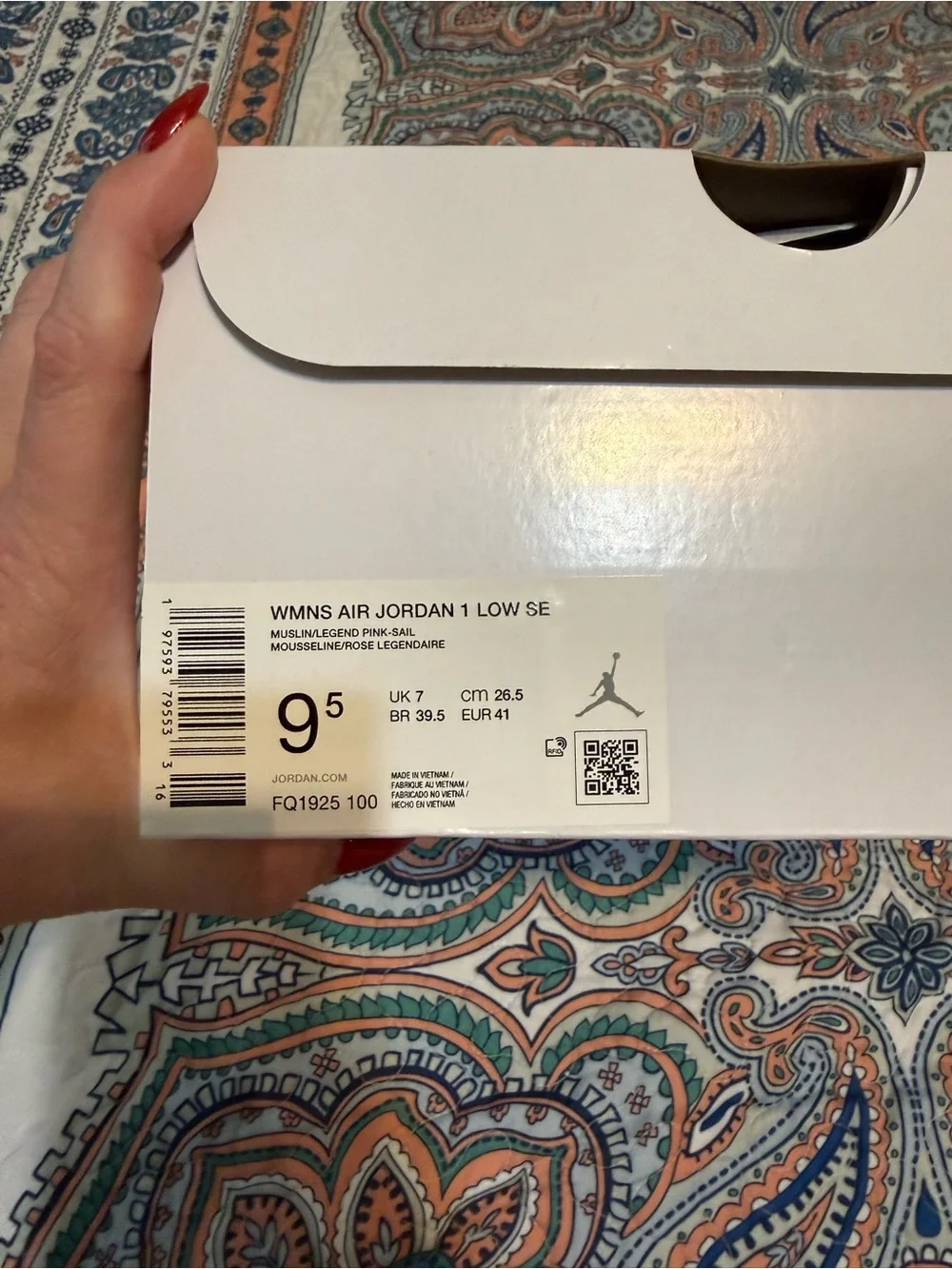 Nike Jordan Low-Top Sneakers in Cream and Light Pink